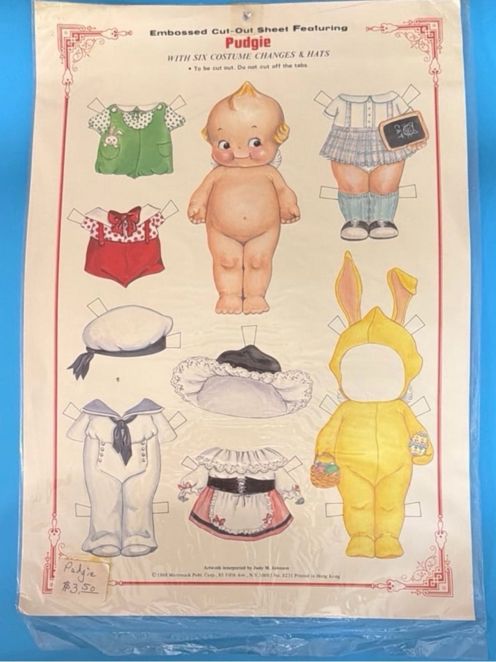 VTG 1988 Sealed Merrimack “Pudgie” Kewpie Doll Embossed Cut-Out Paper Dolls